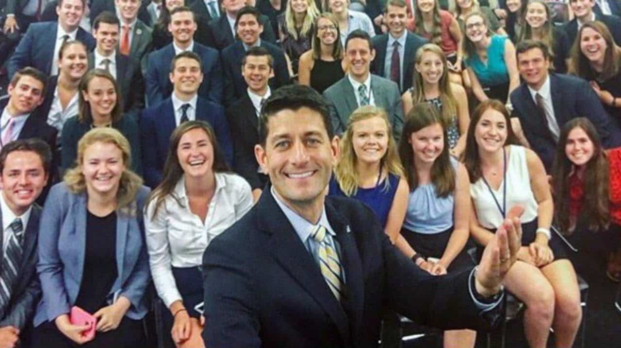 #GOPSoWhite: Paul Ryan's Selfie With Interns Goes Viral